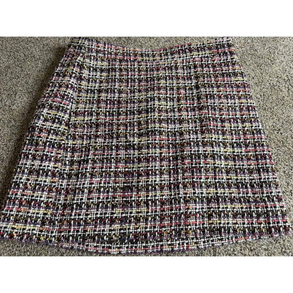 J.Crew Women’s Pink Black Tweed Mini Skirt Sz 4 Wool Blend Y2K